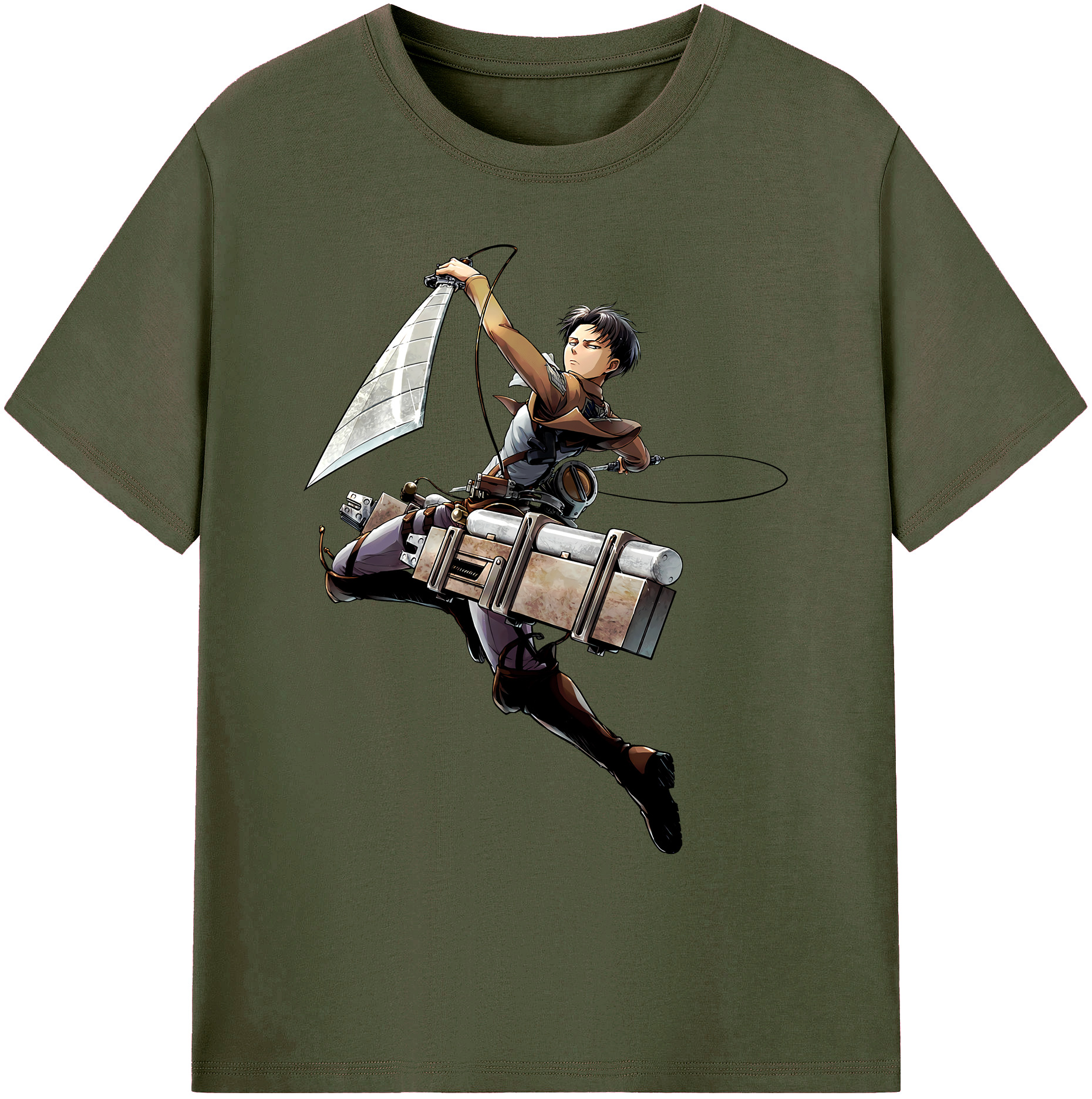 （画像用） 進撃の巨人 リヴァイ·アッカーマン Attack on Titan Levi Ackerman 綿100％ メンズ半袖Tシャツ｜肌触りやわらか＆通気性